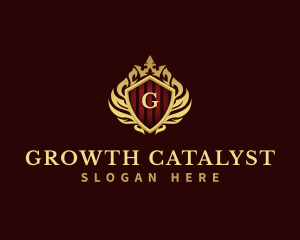 Decorative Crown Shield logo design