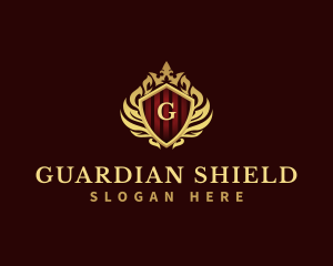 Decorative Crown Shield logo design