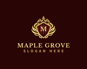 Decorative Crown Shield logo design