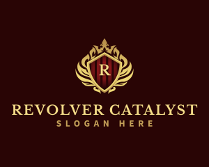 Decorative Crown Shield logo design