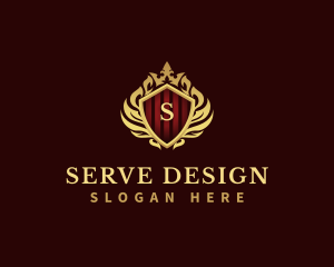 Decorative Crown Shield logo design