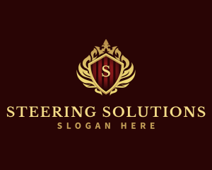 Decorative Crown Shield logo design