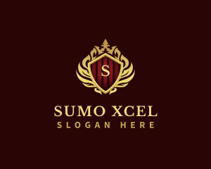 Decorative Crown Shield logo design