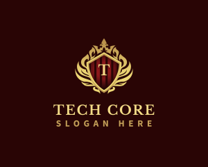 Decorative Crown Shield logo design