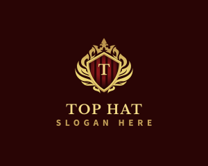 Decorative Crown Shield logo design