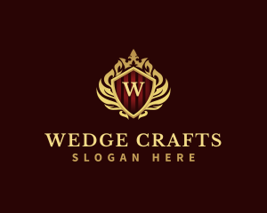 Decorative Crown Shield logo design