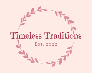 Traditional Handmade Wreath logo design