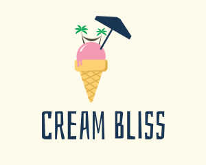 Ice Cream Beach  logo design