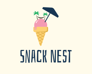 Ice Cream Beach  logo design