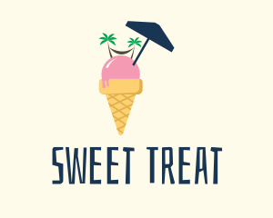 Ice Cream Beach  logo design