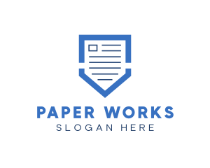 Document File Shield logo design