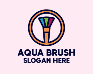 Colorful Makeup Brush logo design