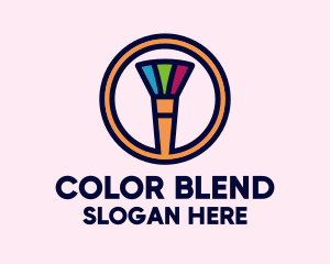 Colorful Makeup Brush logo design