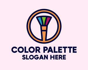 Colorful Makeup Brush logo design