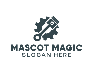 Piston Gear Mechanic logo design