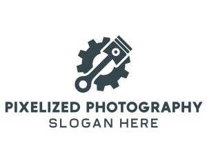 Piston Gear Mechanic logo design