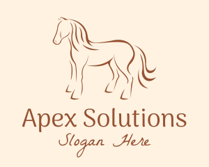 Brown Horse Silhouette logo design