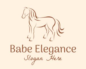 Brown Horse Silhouette logo design