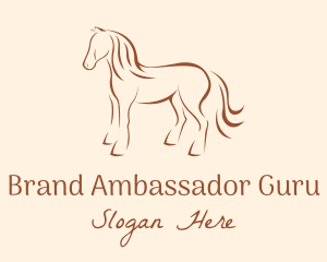 Brown Horse Silhouette logo design