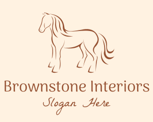 Brown Horse Silhouette logo