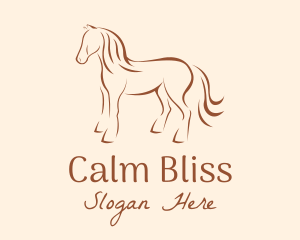 Brown Horse Silhouette logo design