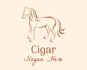 Brown Horse Silhouette logo design