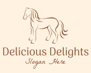 Brown Horse Silhouette logo design