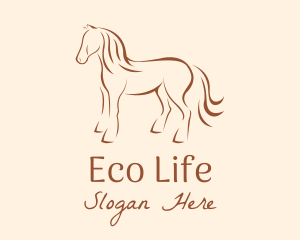 Brown Horse Silhouette logo design