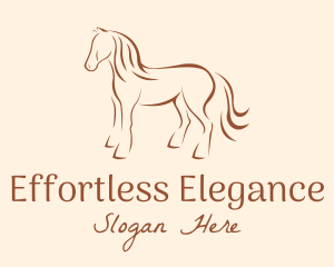 Brown Horse Silhouette logo design