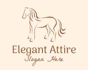 Brown Horse Silhouette logo design