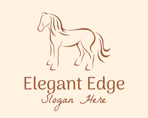 Brown Horse Silhouette logo design