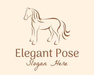 Brown Horse Silhouette logo design