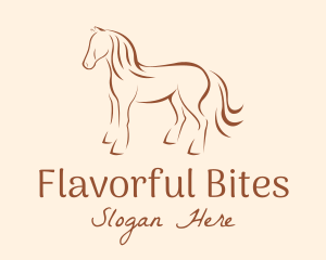 Brown Horse Silhouette logo design