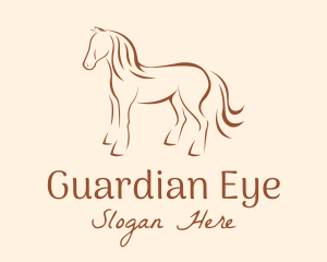 Brown Horse Silhouette logo design