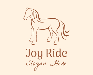 Brown Horse Silhouette logo design