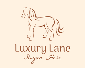 Brown Horse Silhouette logo design