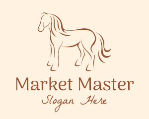 Brown Horse Silhouette logo design