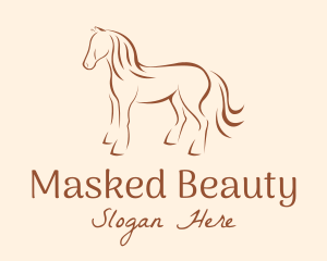 Brown Horse Silhouette logo design