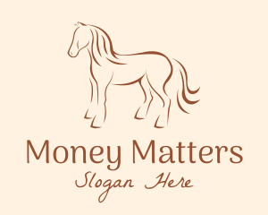 Brown Horse Silhouette logo design