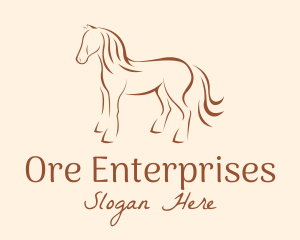 Brown Horse Silhouette logo design