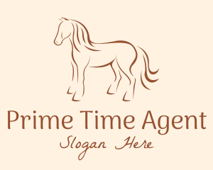 Brown Horse Silhouette logo design