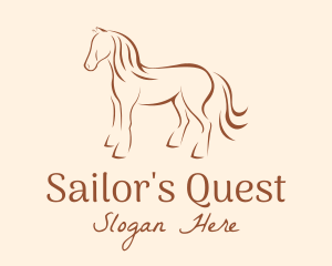 Brown Horse Silhouette logo design