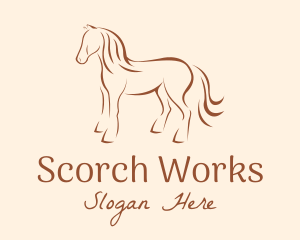 Brown Horse Silhouette logo design