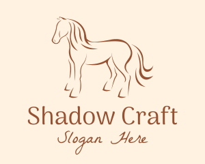 Brown Horse Silhouette logo design