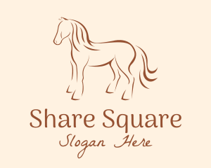 Brown Horse Silhouette logo design