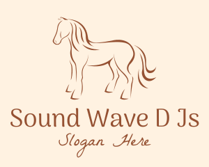 Brown Horse Silhouette logo design