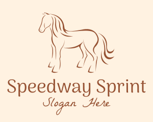 Brown Horse Silhouette logo design