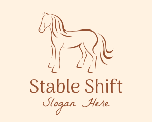 Brown Horse Silhouette logo design