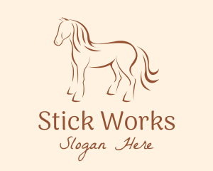 Brown Horse Silhouette logo design