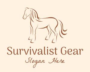 Brown Horse Silhouette logo design